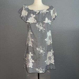 LAUREN RALPH LAUREN EMBROIDERED OFF THE SHOULDER RUFFLE TOP DRESS -EUC - Size 16